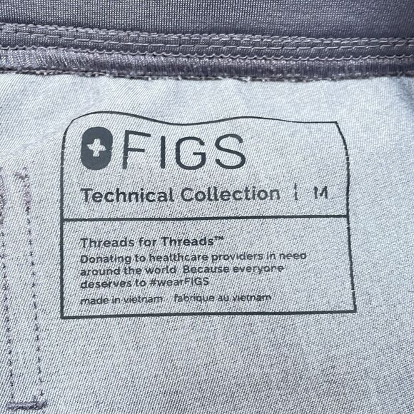 FIGS Zamora Jogger Scrub Pants Women Medium Gray High Waist Medical Cargo Pocket - Picture 8 of 10